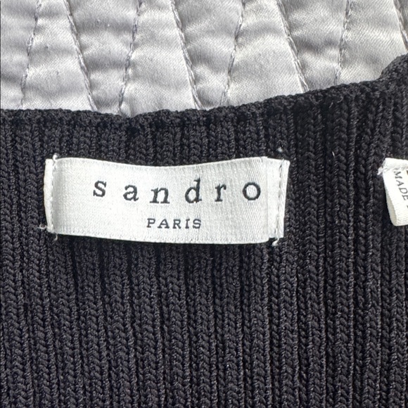 Sandro Black Ribbed Knit Tank Top - Picture 2 of 8